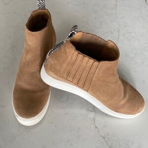 Suede ankle booties.